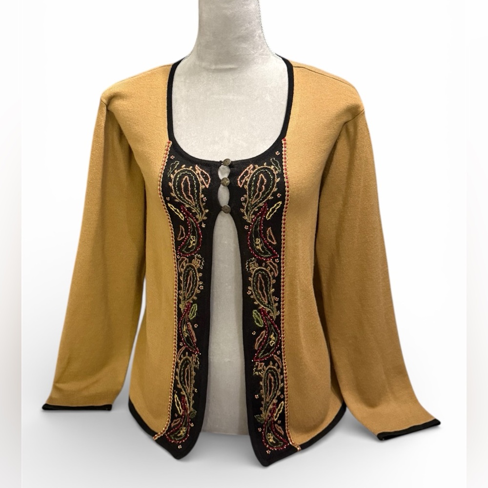 Vintage Koret Y2K Babydoll Open Front Sweater Cardigan Top
